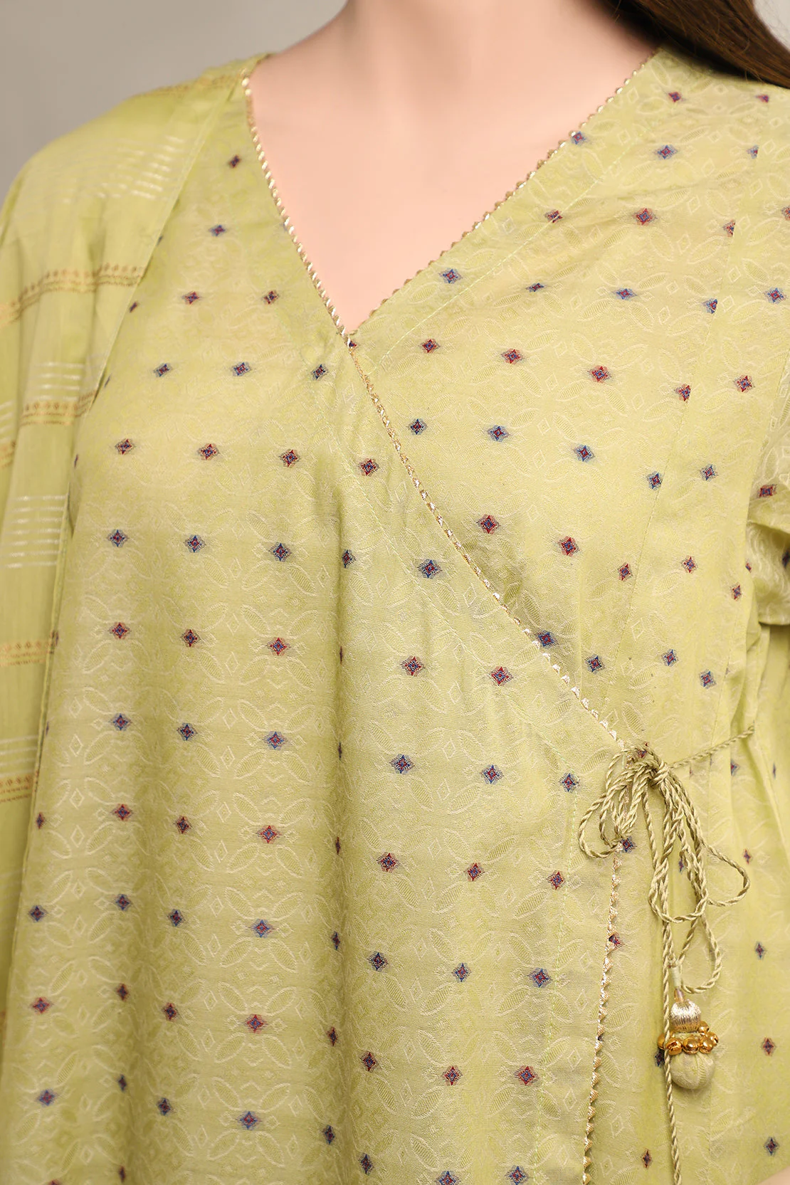 Unstitched Jacquard Cotton 2 Piece (Shirt/Dupatta) - Image 3