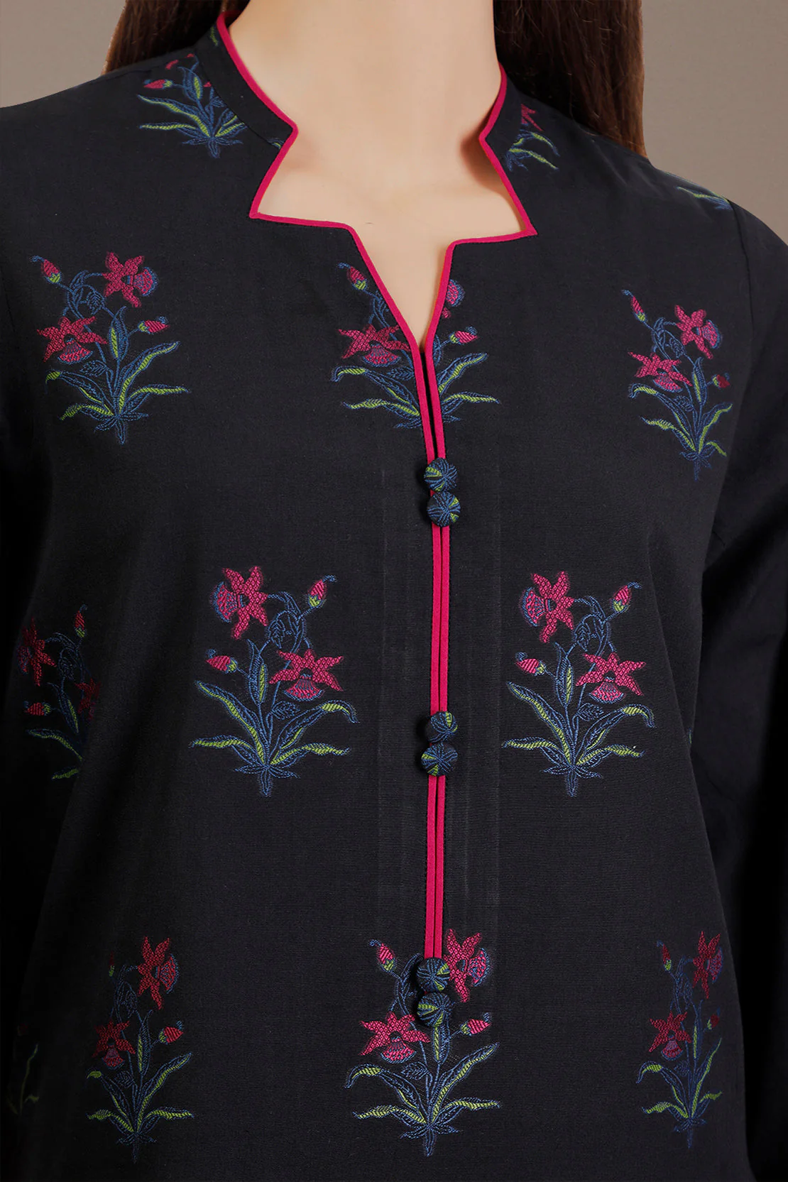 Unstitched Jacquard Cotton 2 Piece (Shirt/Dupatta) - Image 2
