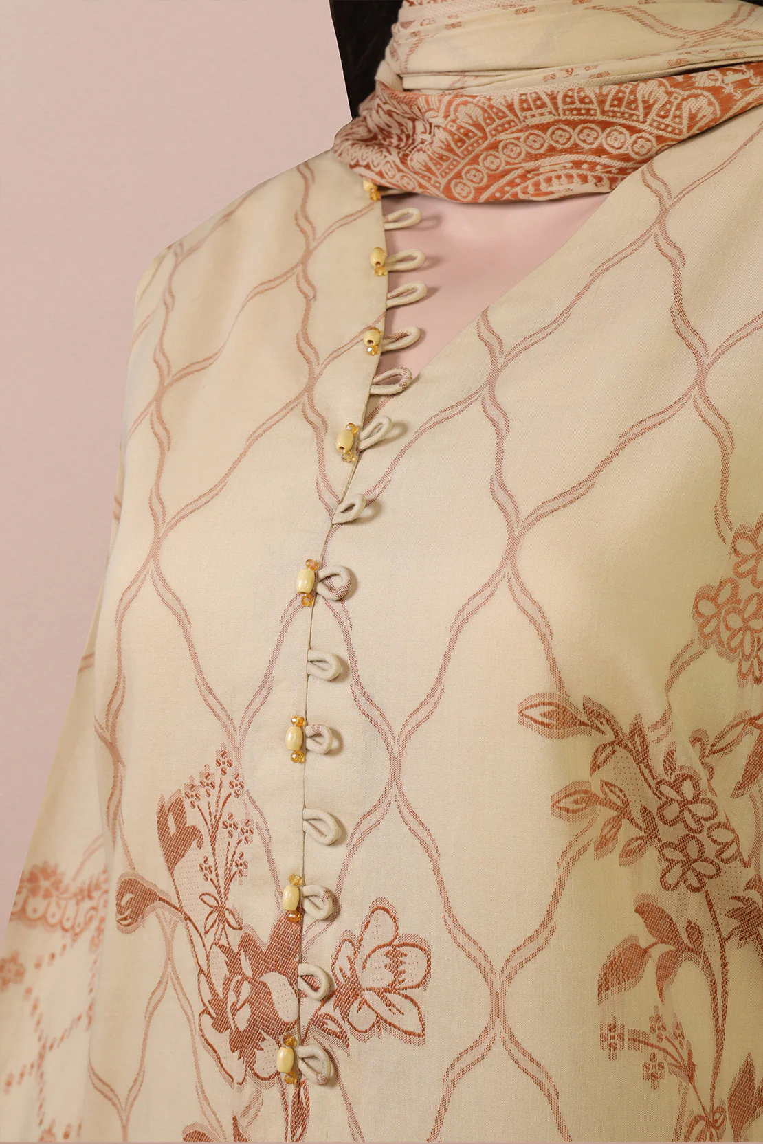 Unstitched Jacquard Cotton 2 Piece (Shirt/Dupatta)