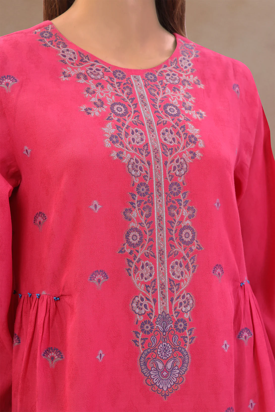 Unstitched Jacquard Cotton 2 Piece (Shirt/Dupatta)
