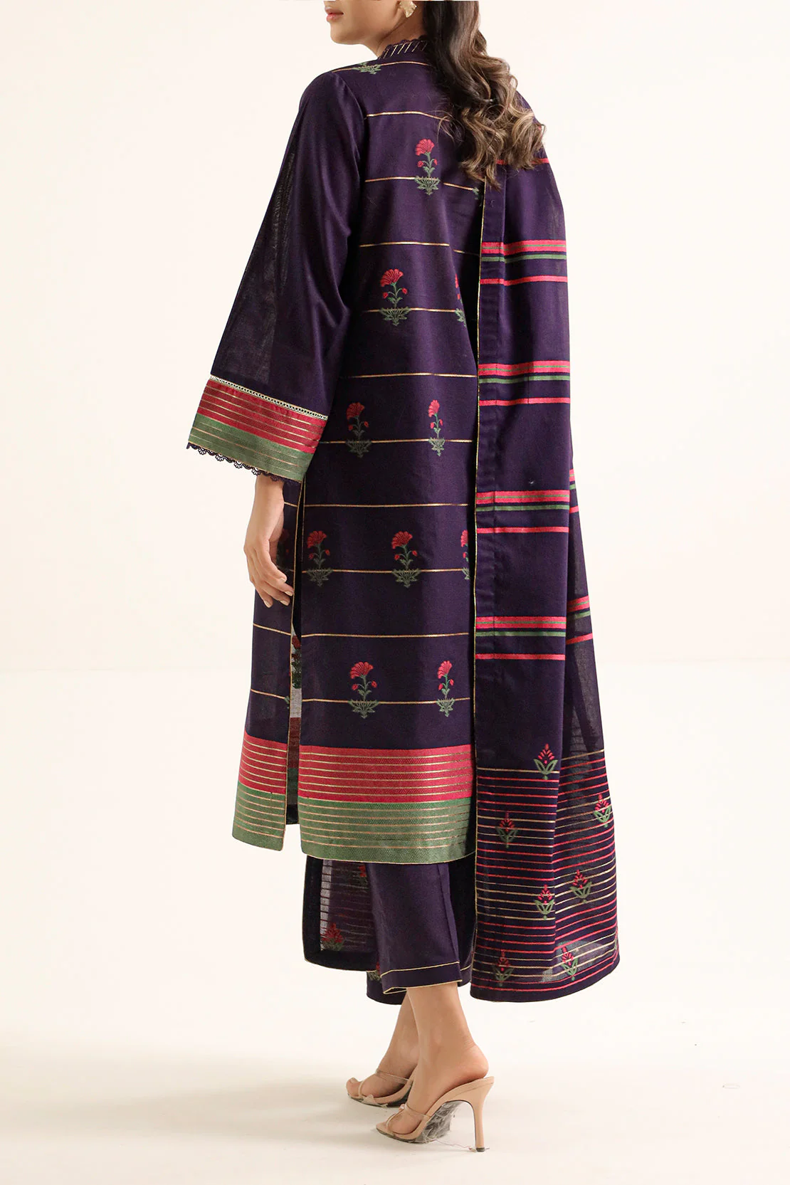 Unstitched Jacquard Cotton 2 Piece (Shirt/Dupatta) - Image 4