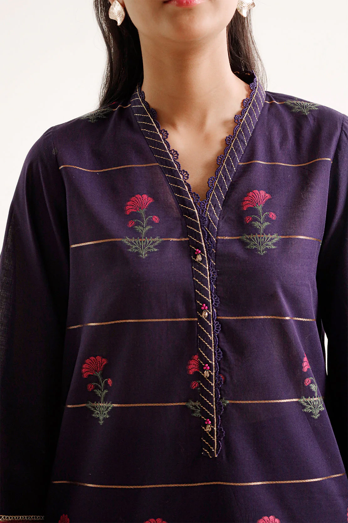 Unstitched Jacquard Cotton 2 Piece (Shirt/Dupatta) - Image 5