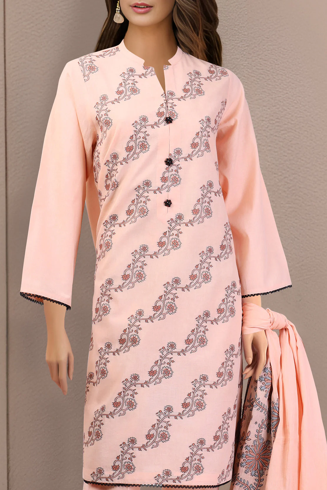 Unstitched Jacquard Cotton 2 Piece (Shirt/Dupatta) - Image 2