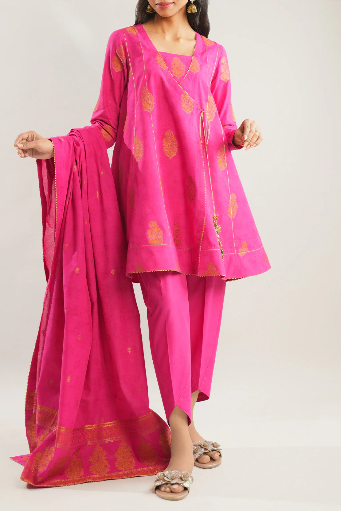 Unstitched Jacquard Cotton 2 Piece (Shirt/Dupatta)