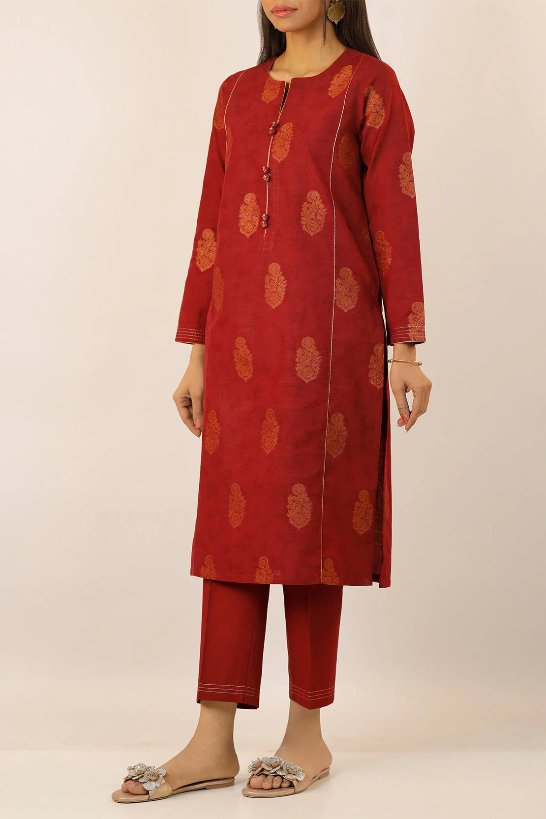 Unstitched Jacquard Cotton 2 Piece (Shirt/Dupatta) - Image 3