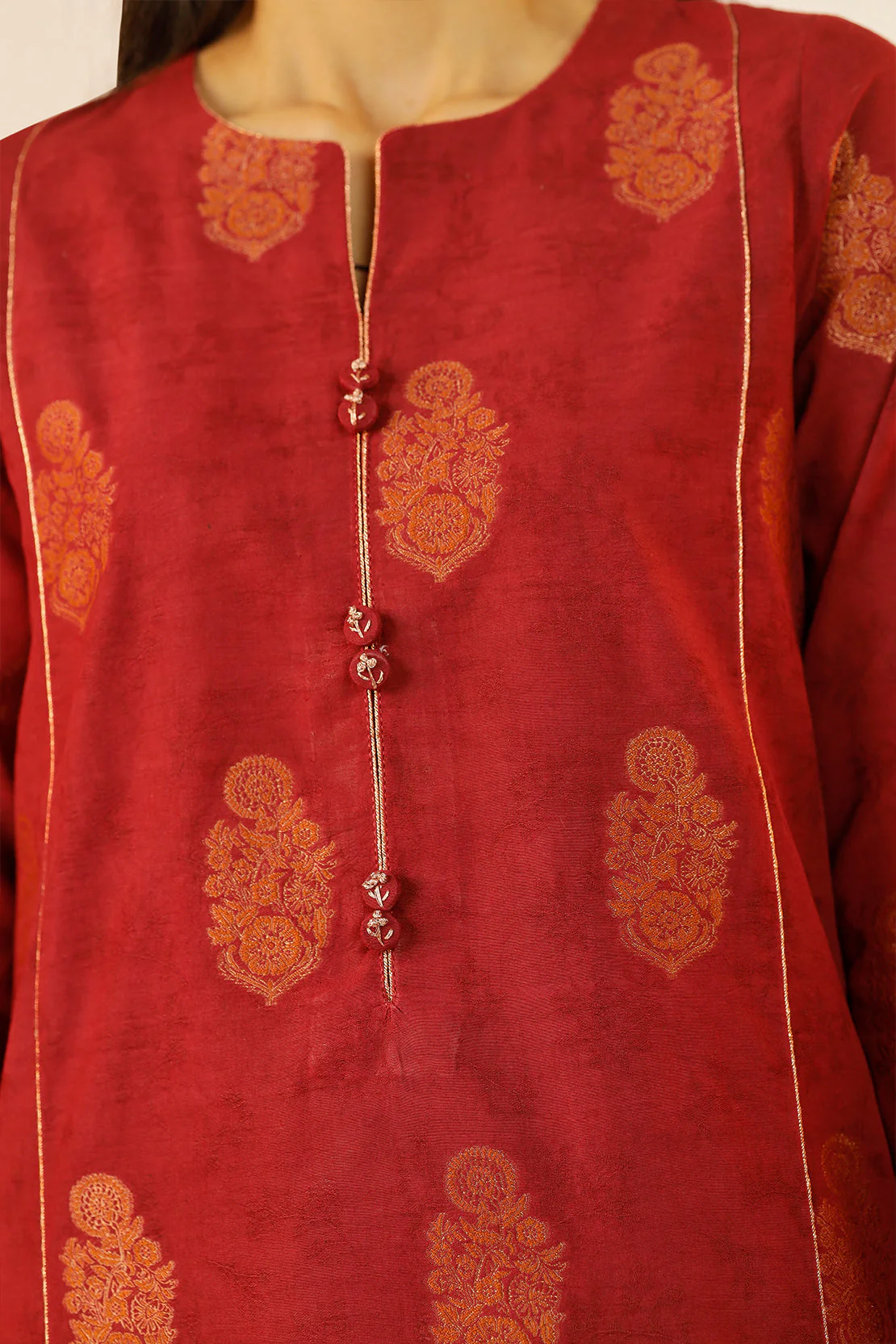 Unstitched Jacquard Cotton 2 Piece (Shirt/Dupatta) - Image 7