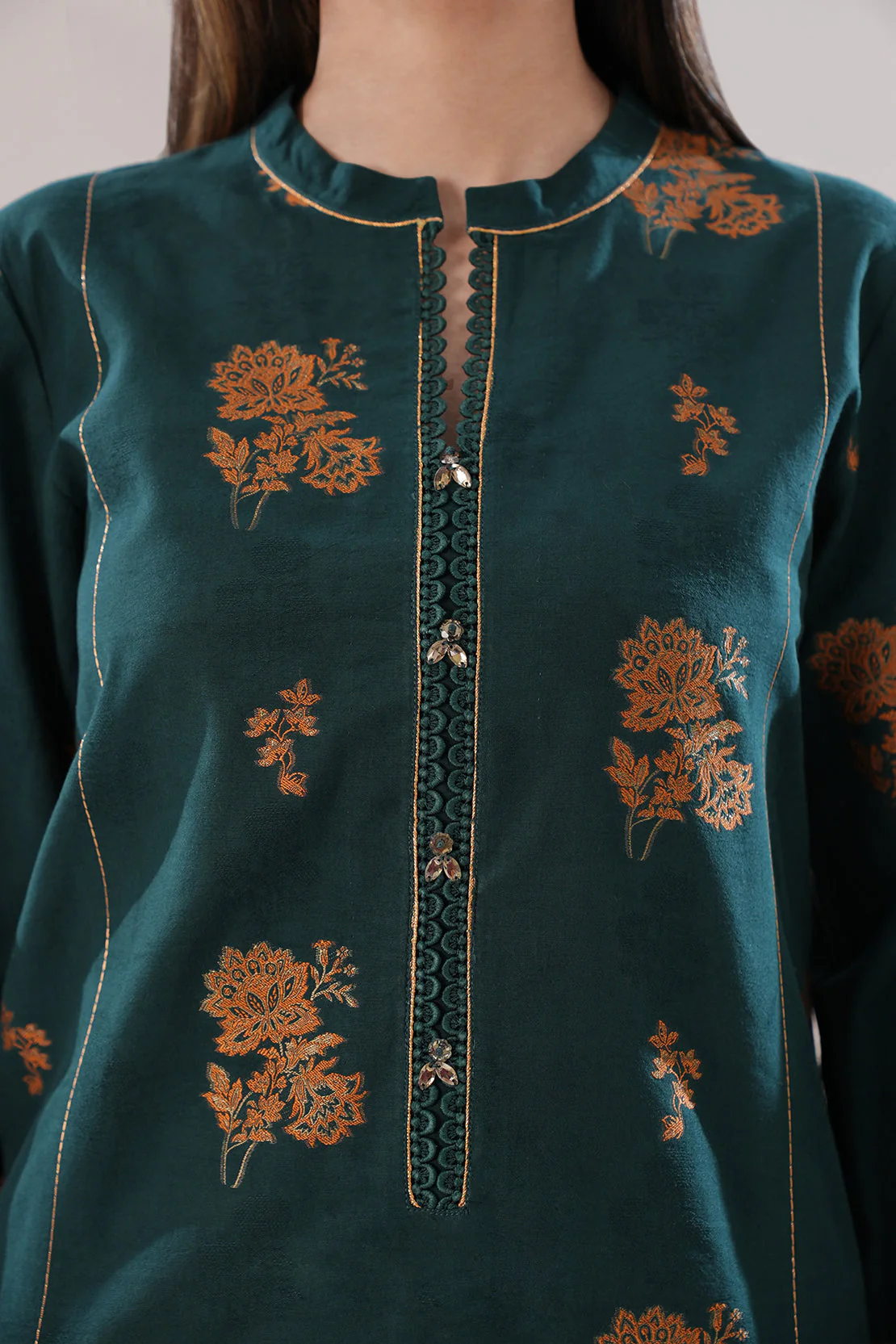 Unstitched Jacquard Cotton 2 Piece (Shirt/Dupatta) - Image 5