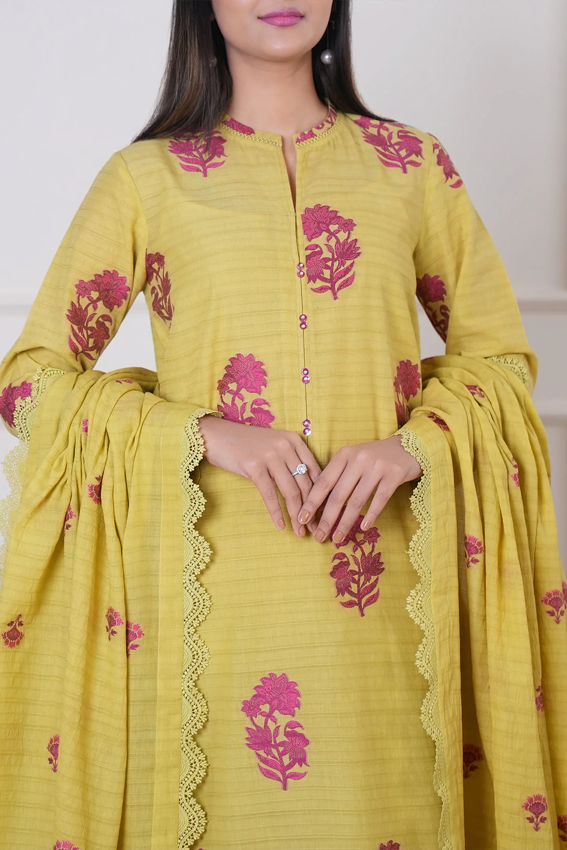 Unstitched Jacquard Cotton 2 Piece (Shirt/Dupatta) - Image 5