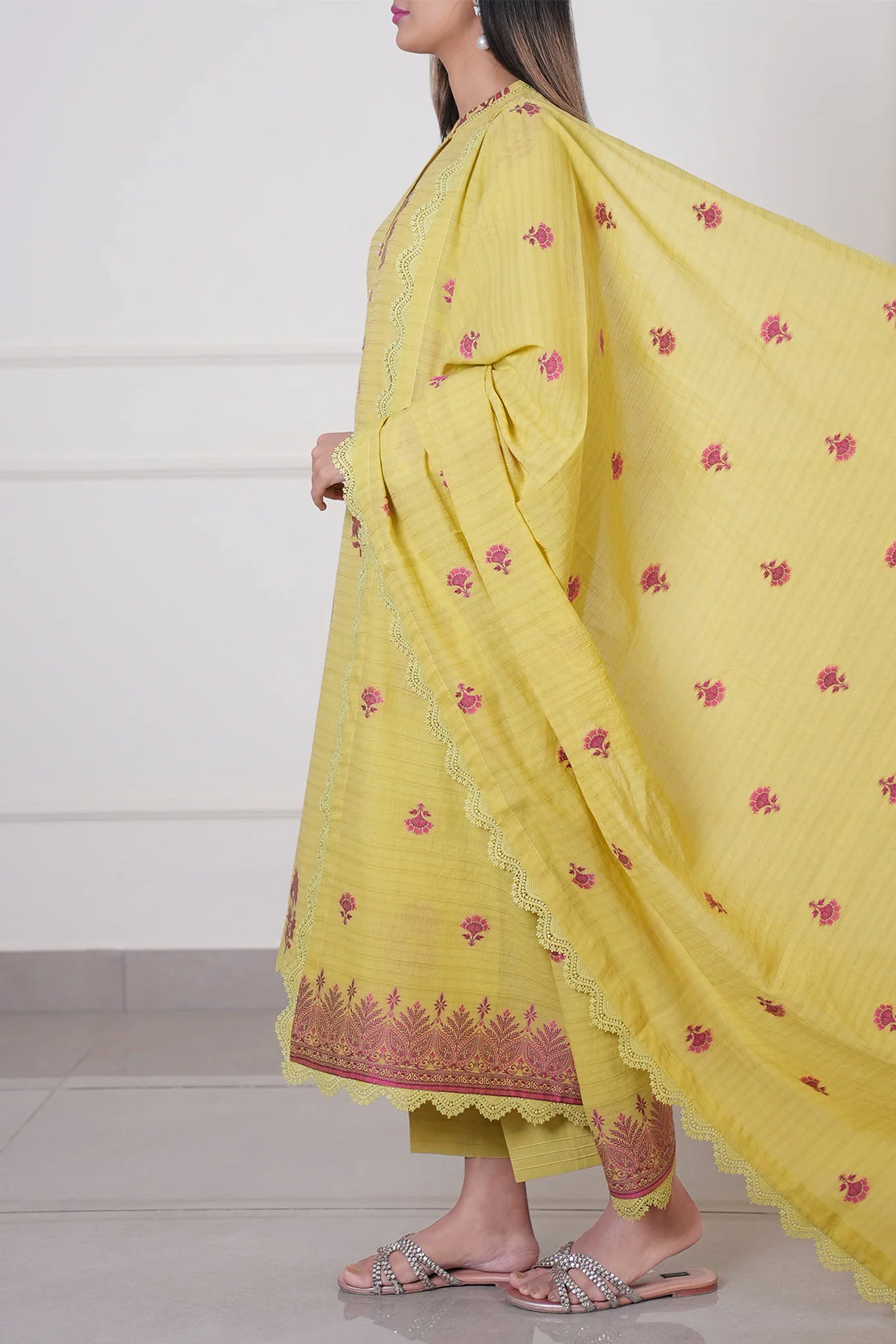 Unstitched Jacquard Cotton 2 Piece (Shirt/Dupatta) - Image 6
