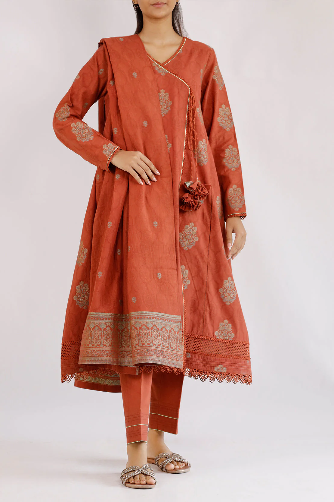 Unstitched Jacquard Cotton 2 Piece (Shirt/Dupatta)