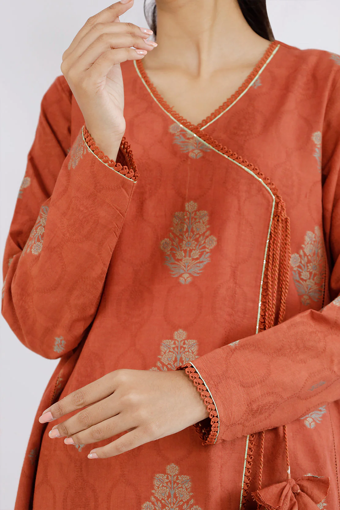 Unstitched Jacquard Cotton 2 Piece (Shirt/Dupatta) - Image 4