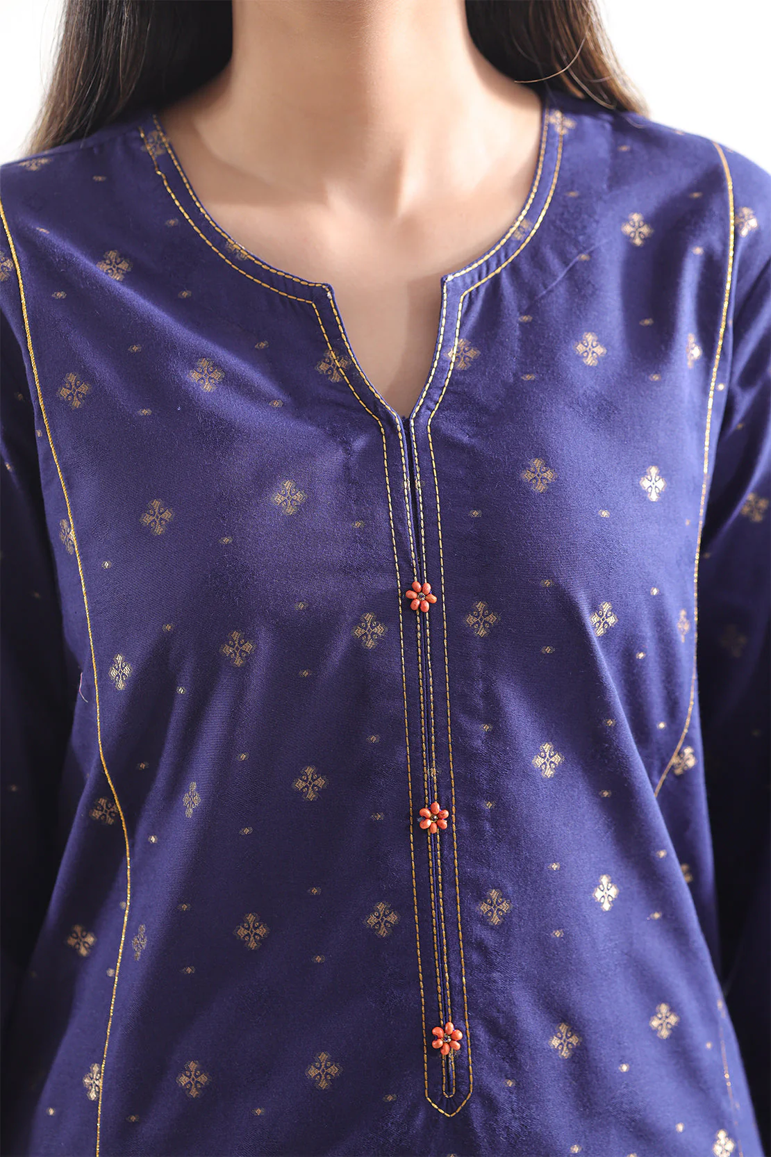 Unstitched Jacquard Cotton 2 Piece (Shirt/Dupatta) - Image 4