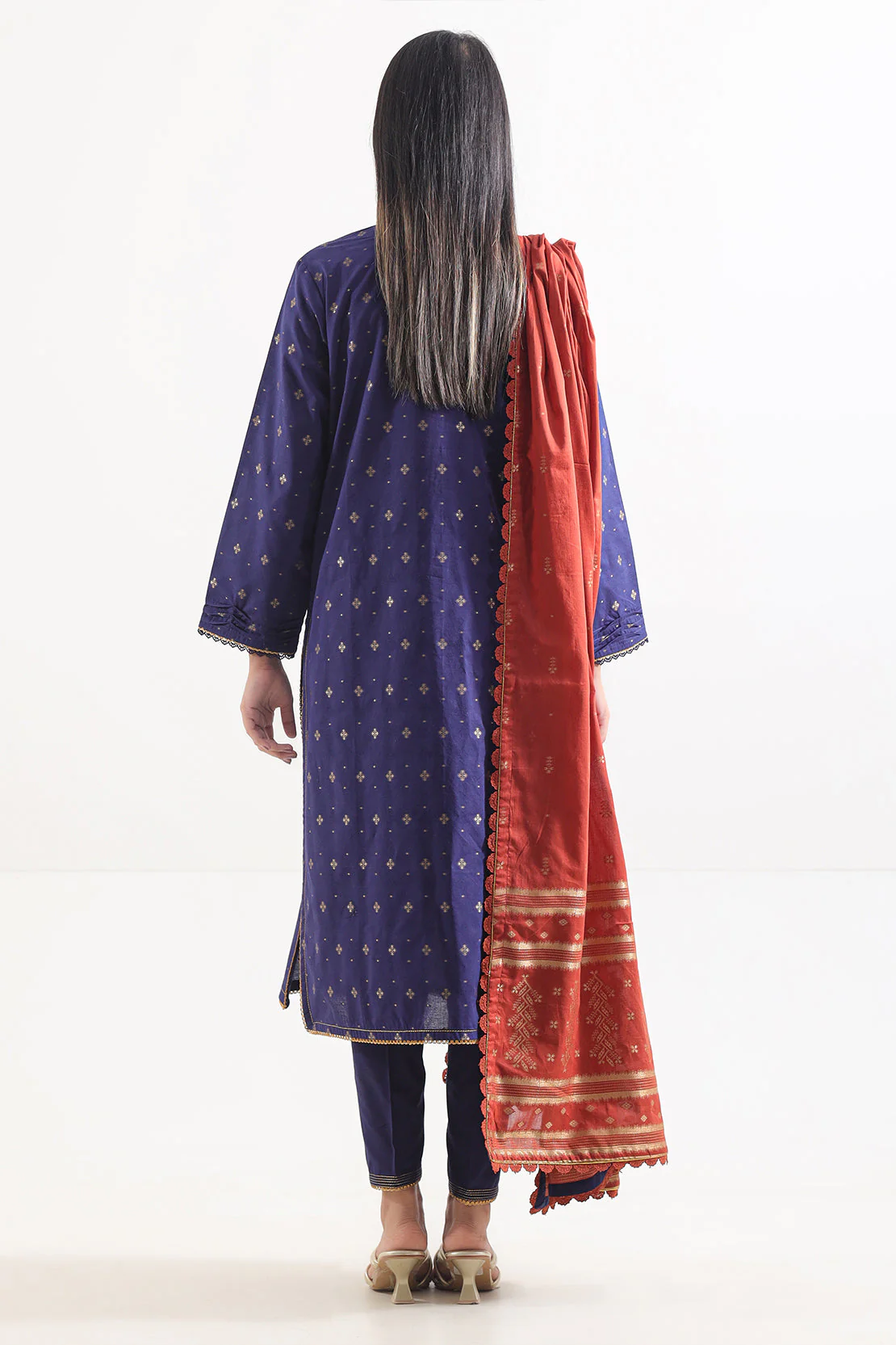 Unstitched Jacquard Cotton 2 Piece (Shirt/Dupatta) - Image 6