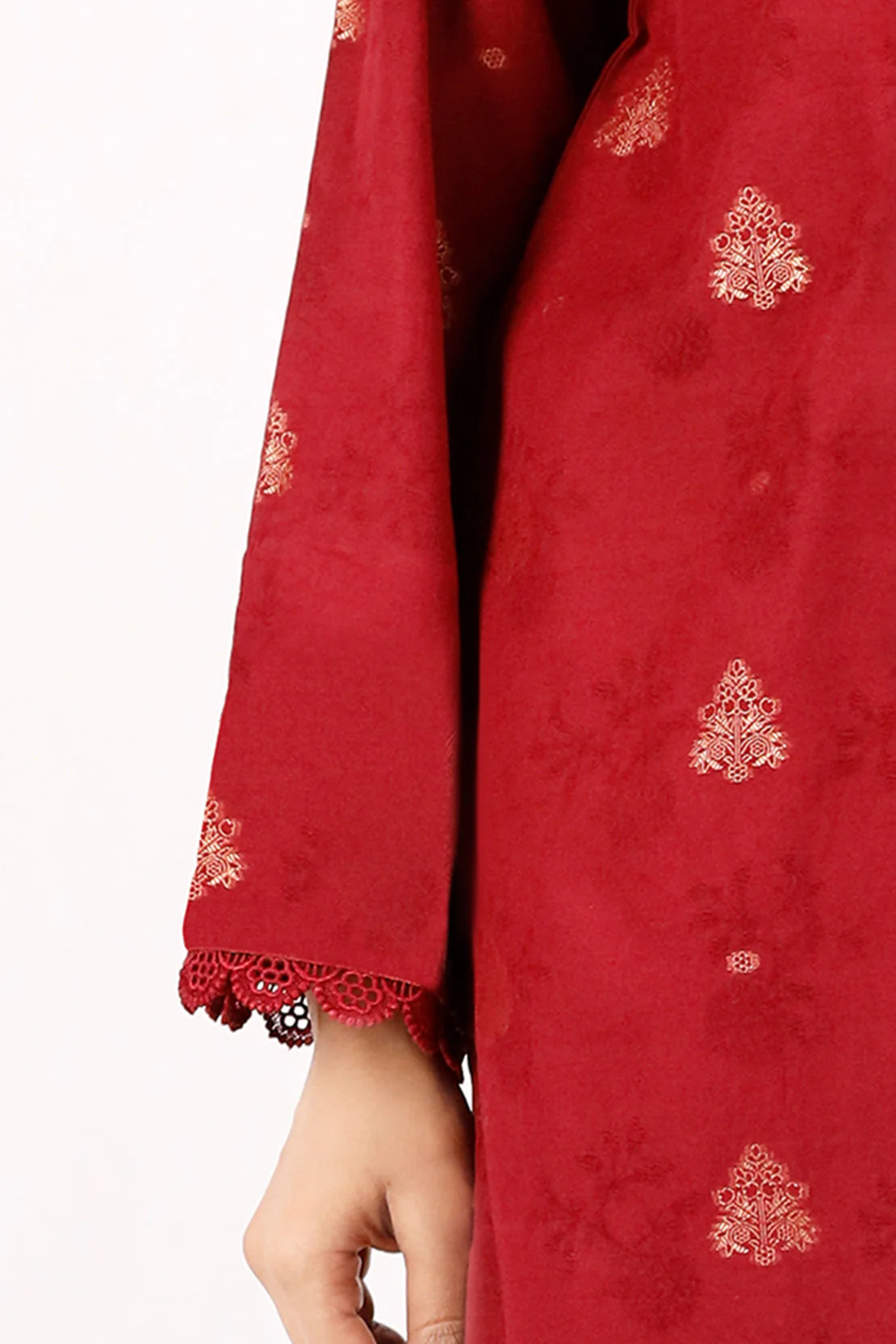 Unstitched Jacquard Cotton 2 Piece (Shirt/Dupatta) - Image 3