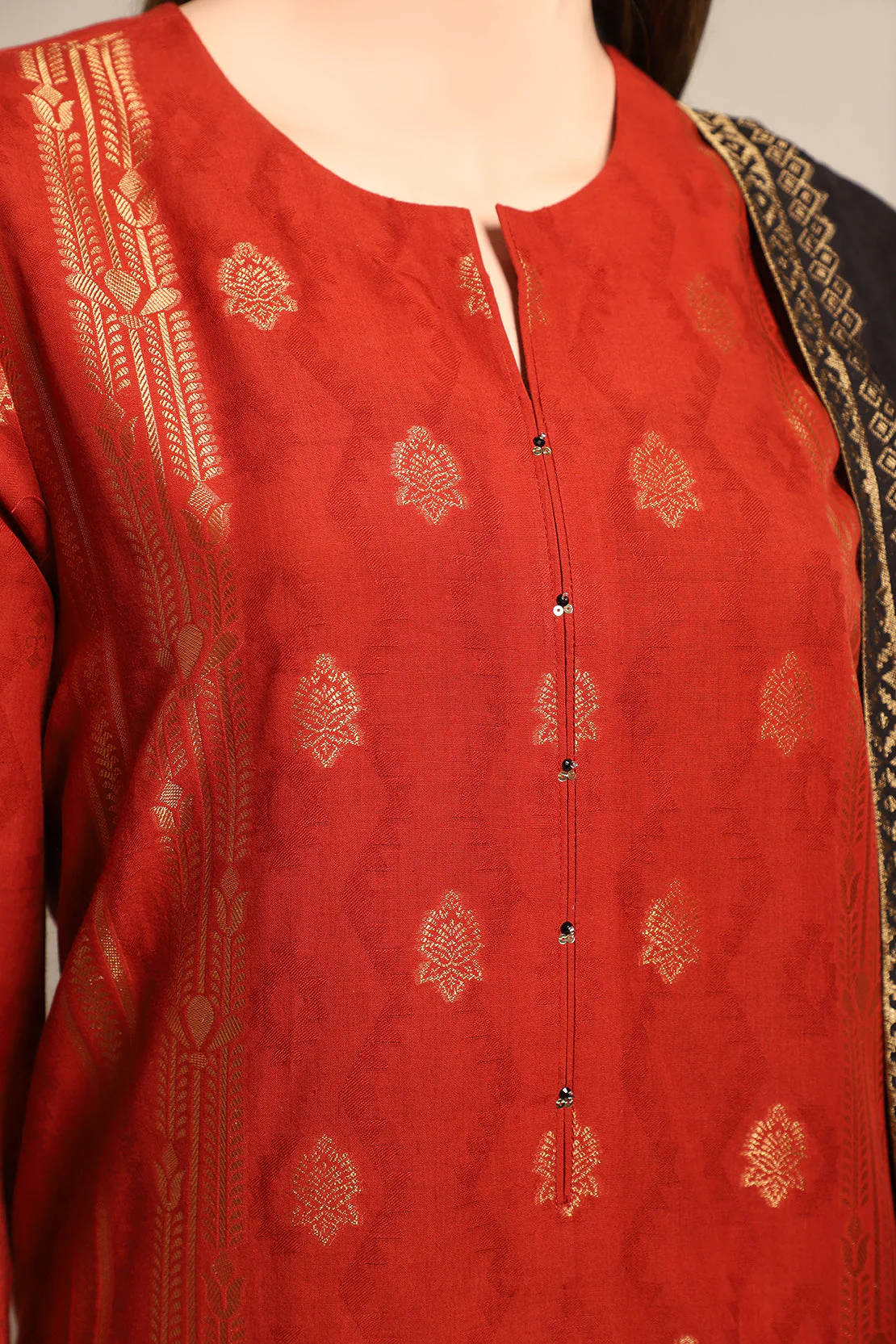 Unstitched Jacquard Cotton 2 Piece (Shirt/Trouser) - Image 2