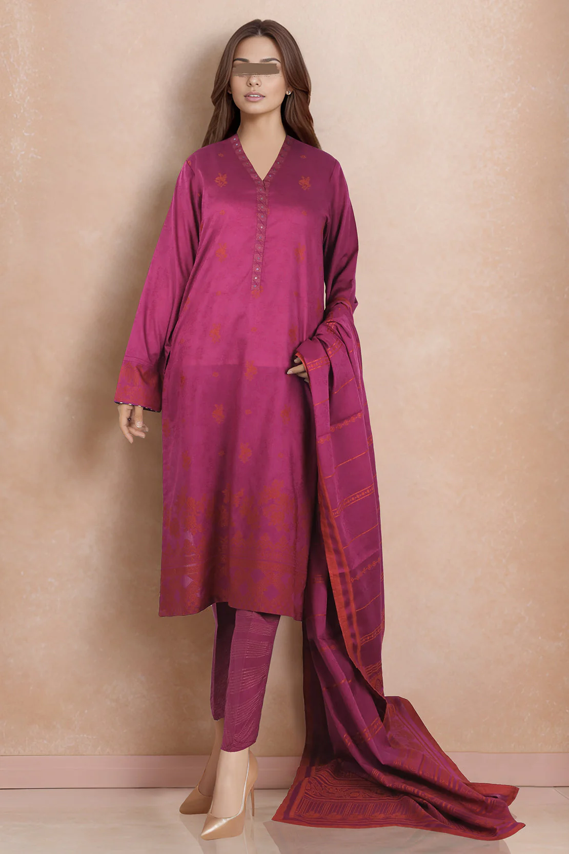 Unstitched Jacquard Cotton 2 Piece (Shirt/Trouser) - Image 3