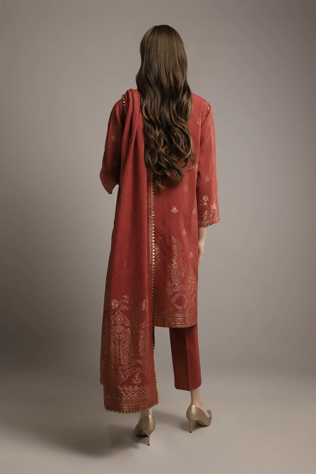 Unstitched Jacquard Cotton 2 Piece (Shirt/Trouser) - Image 2