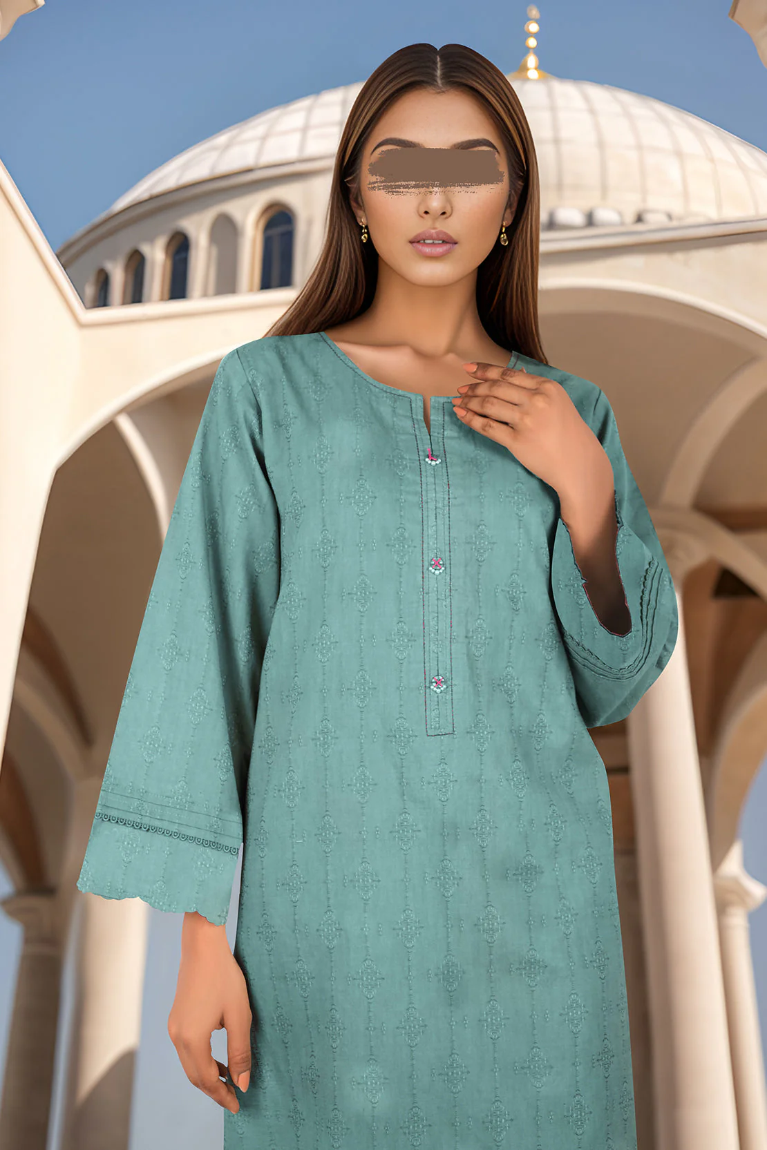 Unstitched Jacquard Cotton 2 Piece (Shirt/Trouser) - Image 2