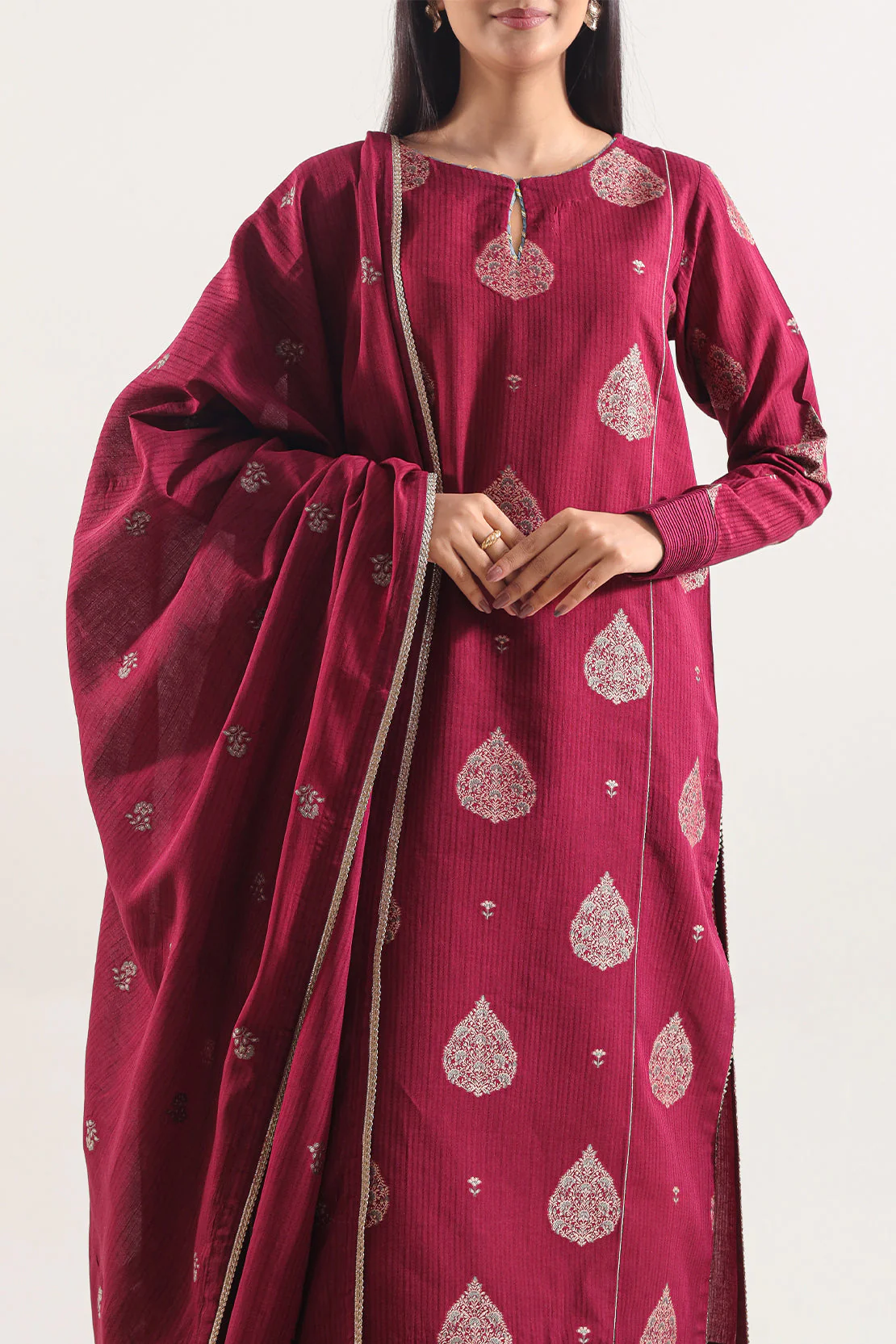 Unstitched Jacquard Cotton 2 Piece (Shirt/Trouser) - Image 2