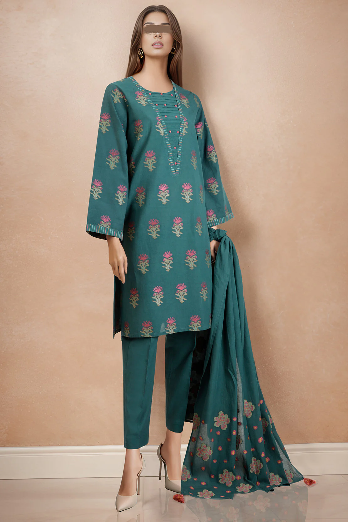 Unstitched Jacquard Cotton 2 Piece (Shirt/Trouser)