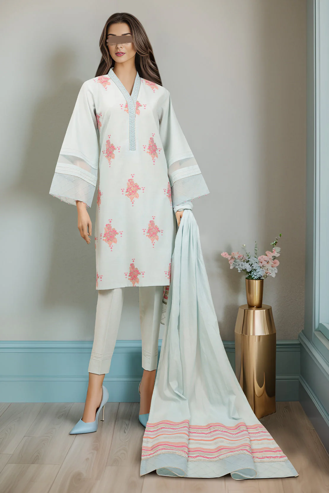 Unstitched Jacquard Cotton 2 Piece (Shirt/Trouser)