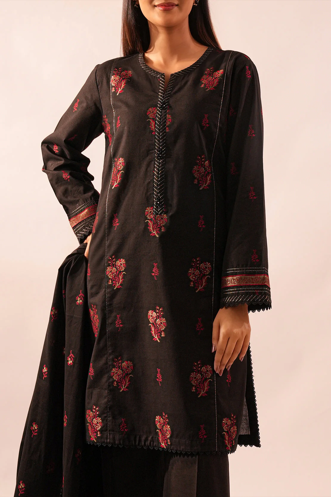 Unstitched Jacquard Cotton 2 Piece (Shirt/Trouser) - Image 2