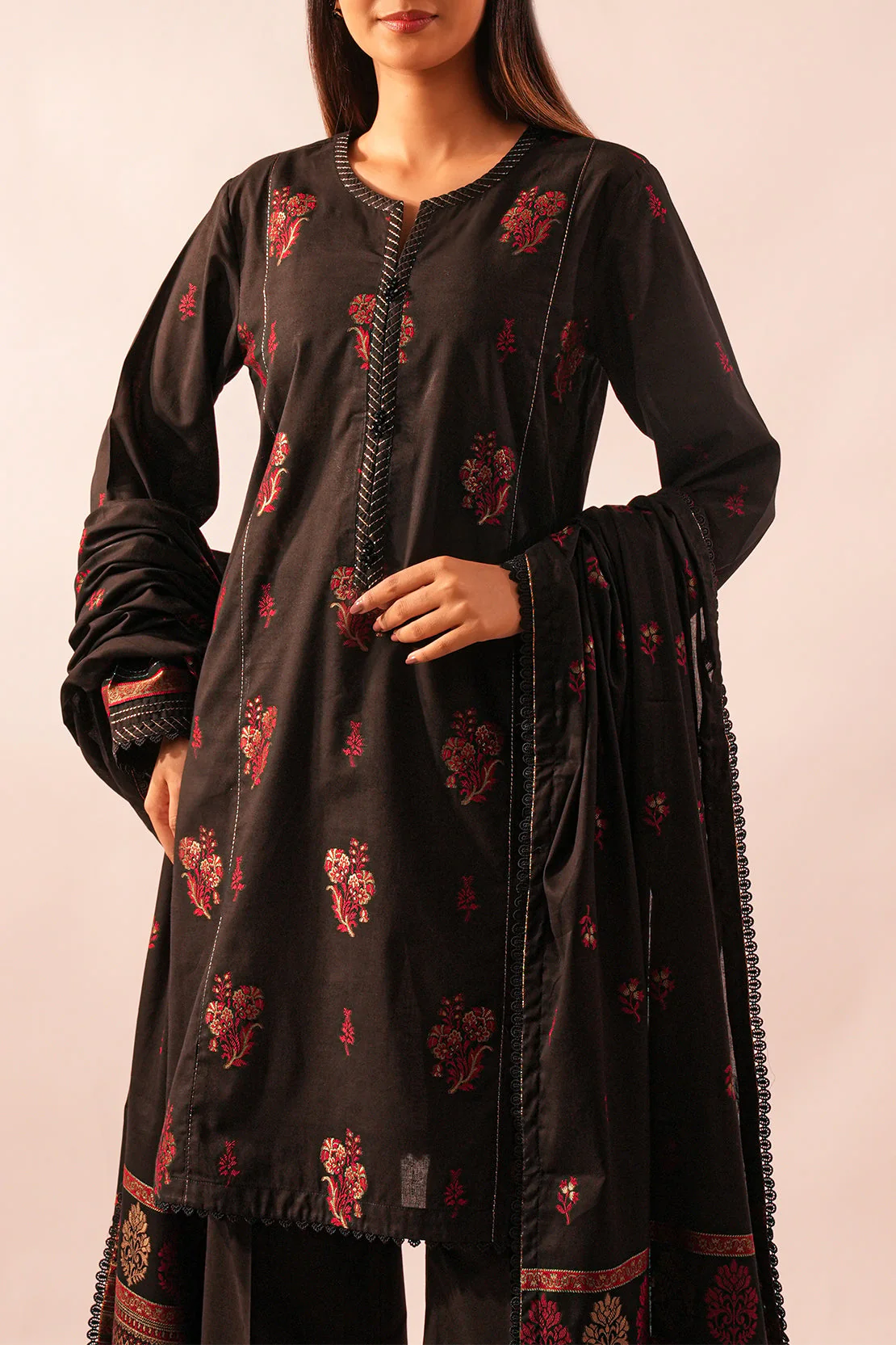 Unstitched Jacquard Cotton 2 Piece (Shirt/Trouser) - Image 4