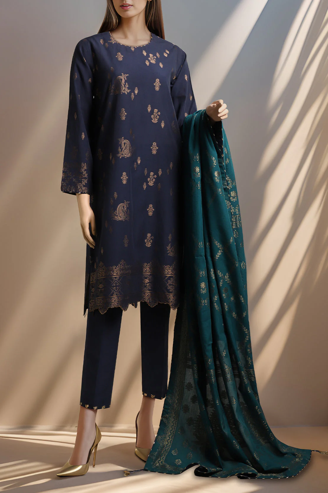 Unstitched Jacquard Cotton 2 Piece (Shirt/Trouser) - Image 2