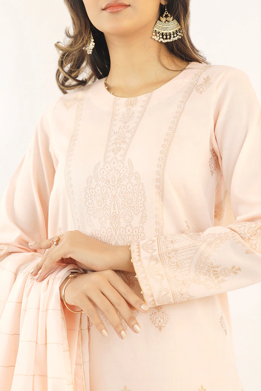 Unstitched Jacquard Cotton 2 Piece (Shirt/Trouser)