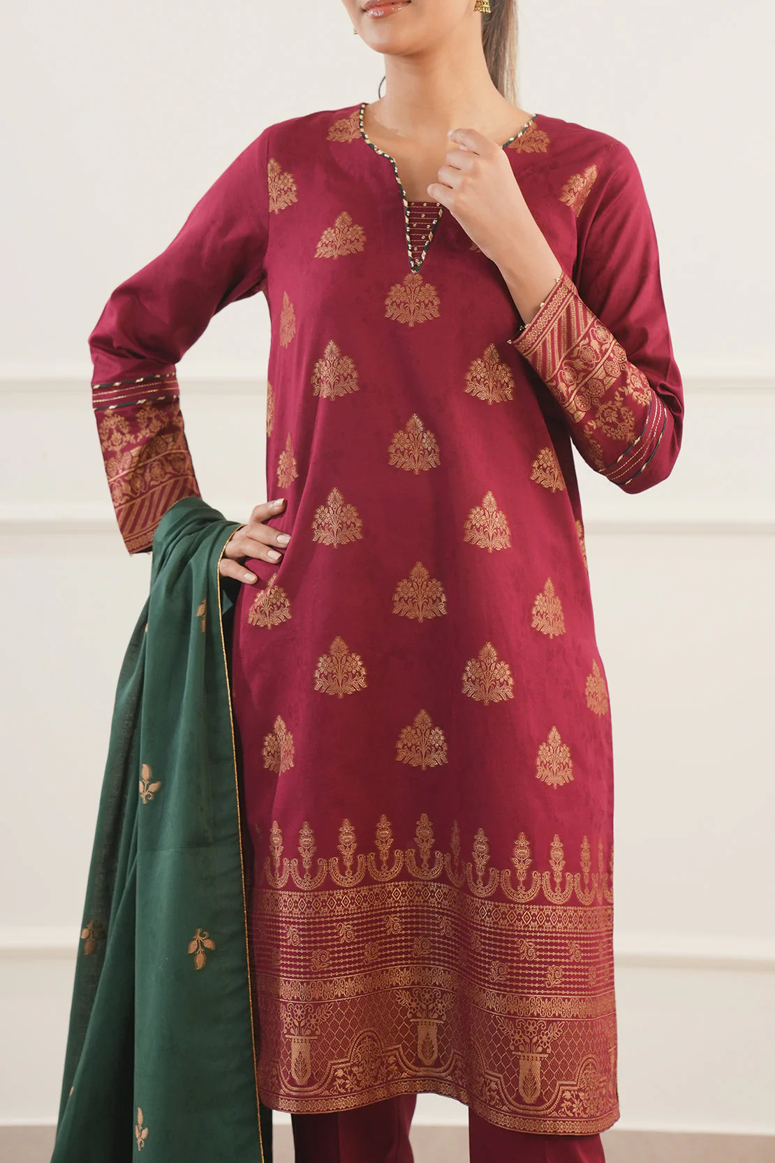 Unstitched Jacquard Cotton 2 Piece (Shirt/Trouser) - Image 7