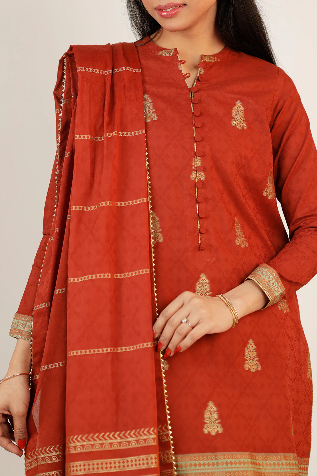 Unstitched Jacquard Cotton 2 Piece (Shirt/Trouser)