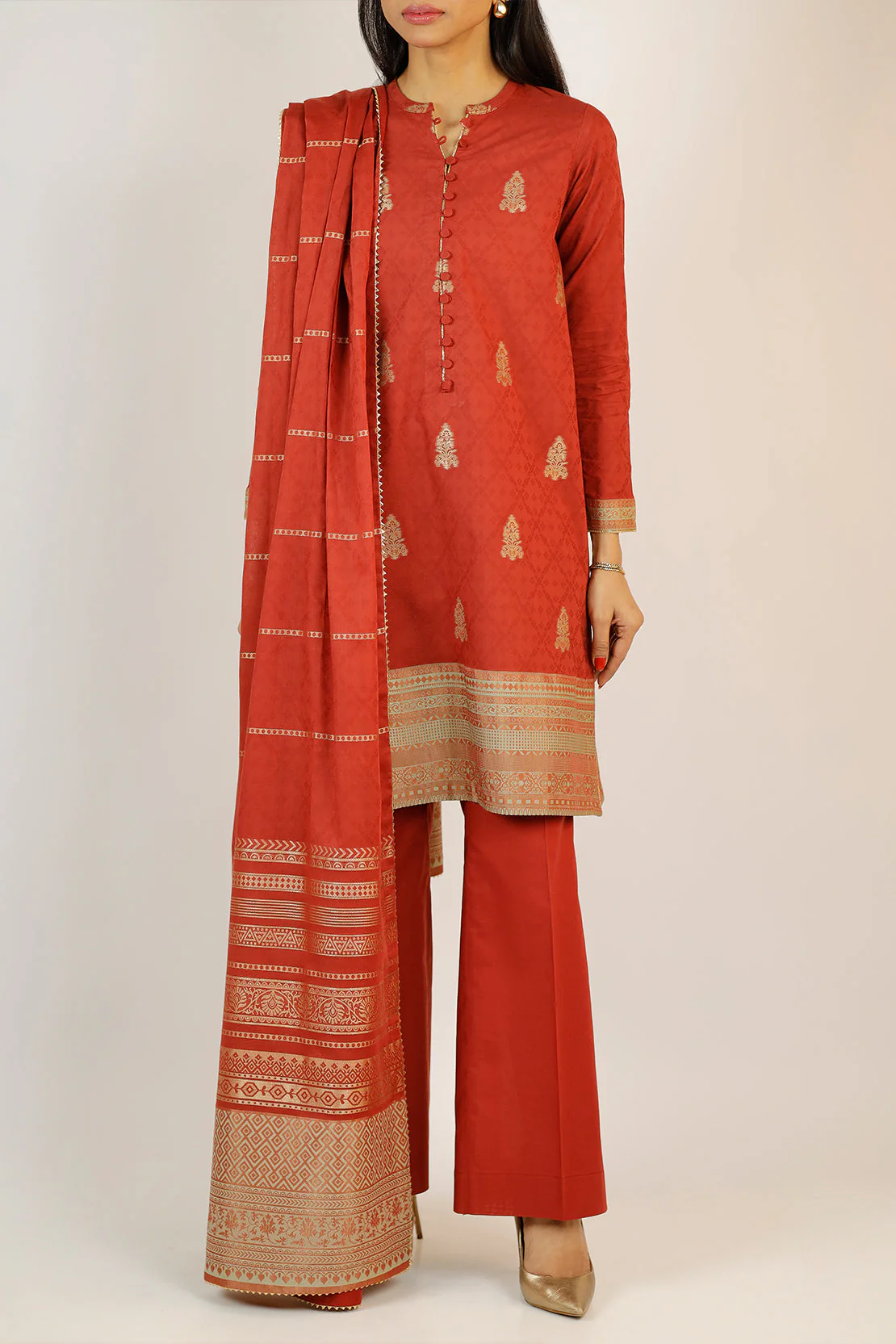Unstitched Jacquard Cotton 2 Piece (Shirt/Trouser) - Image 3