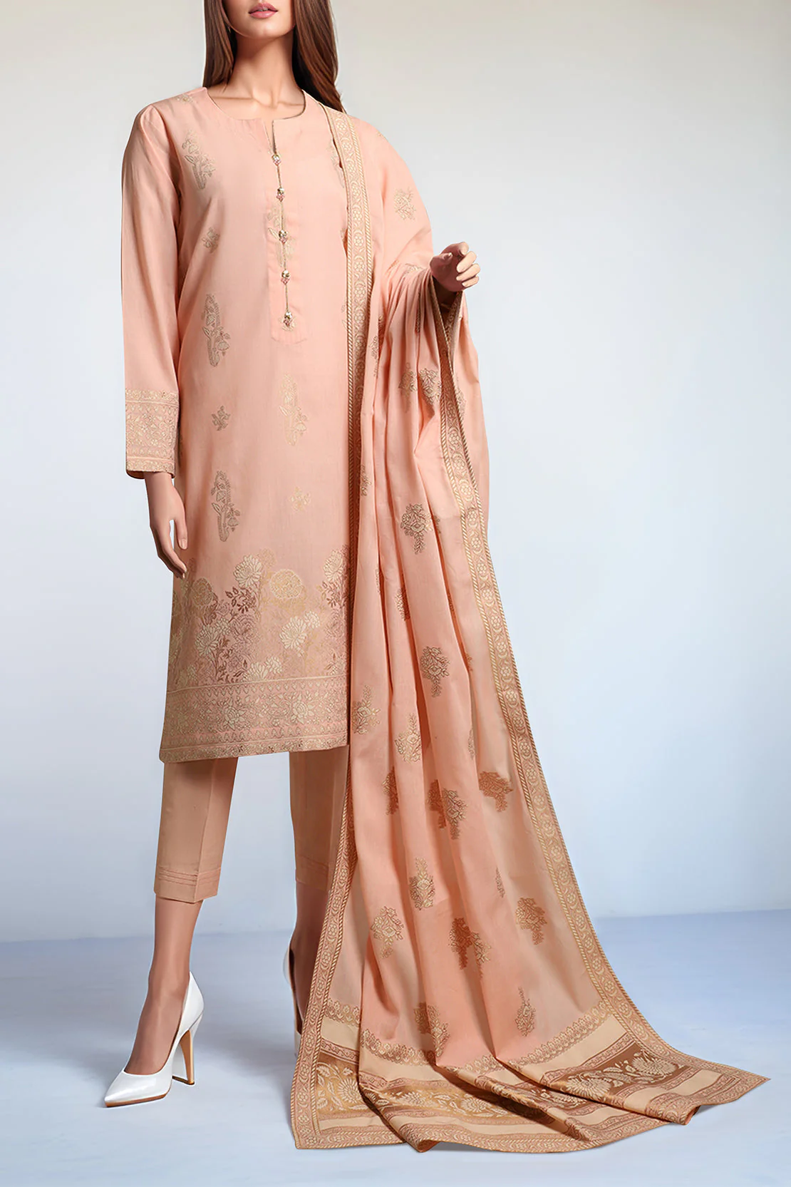 Unstitched Jacquard Cotton 2 Piece (Shirt/Trouser) - Image 2