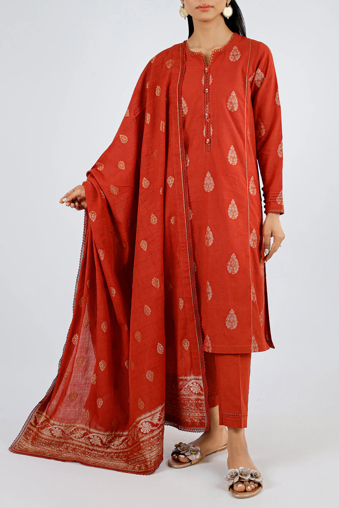 Unstitched Jacquard Cotton 2 Piece (Shirt/Trouser) - Image 4