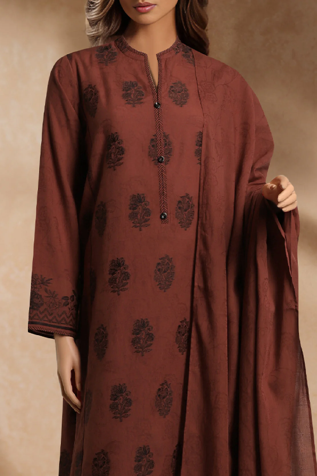 Unstitched Jacquard Cotton 2 Piece (Shirt/Trouser) - Image 2