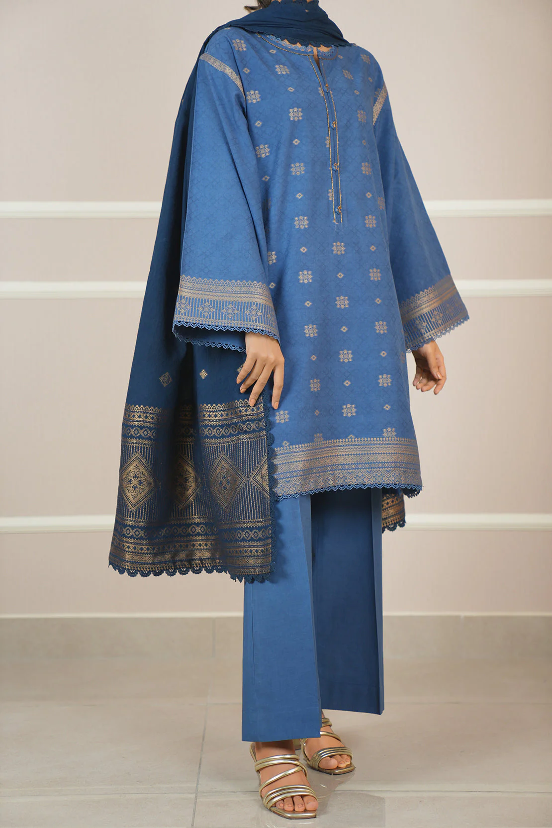 Unstitched Jacquard Cotton 2 Piece (Shirt/Trouser) - Image 3