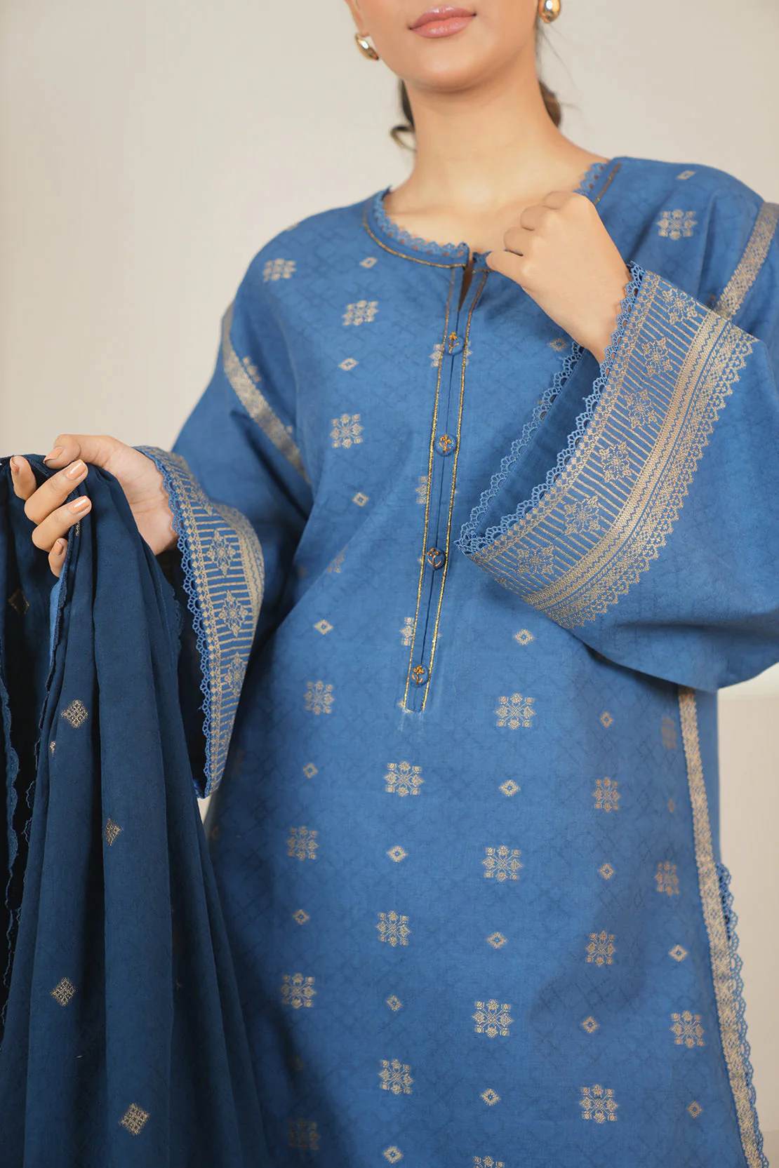 Unstitched Jacquard Cotton 2 Piece (Shirt/Trouser) - Image 6