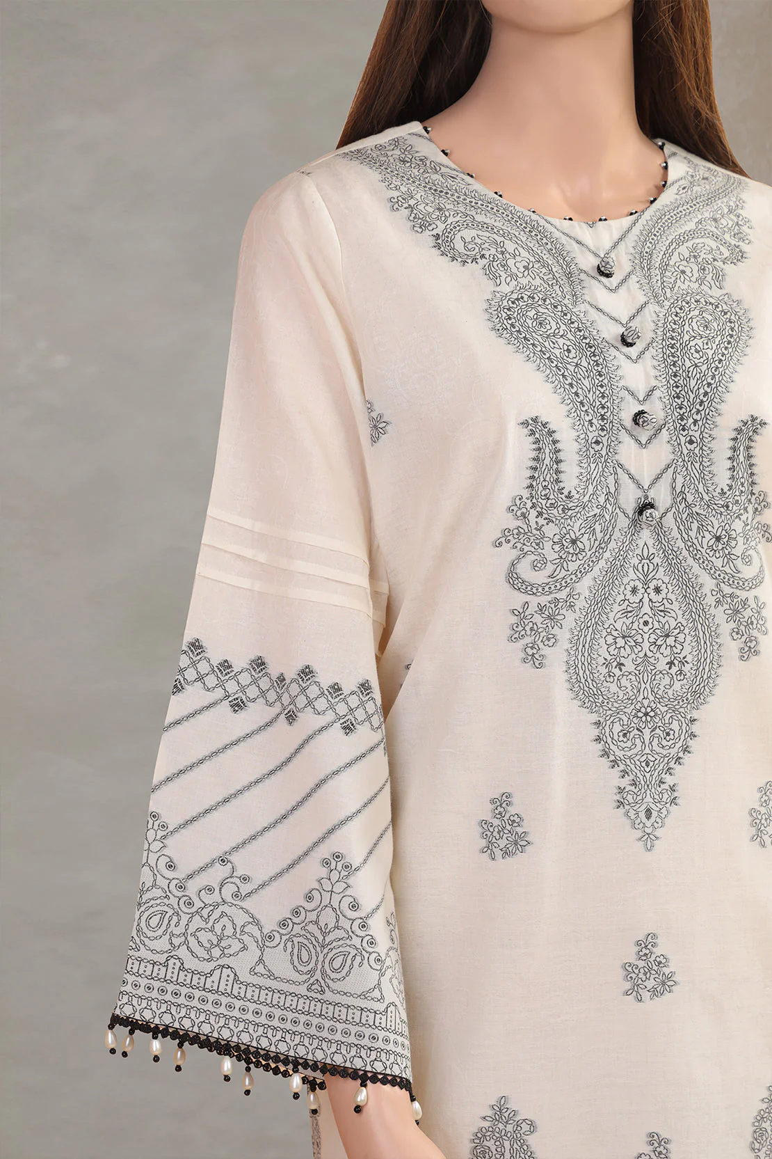 Unstitched Embroider Jacquard Cotton 2 Piece (Shirt/Trouser) - Image 3