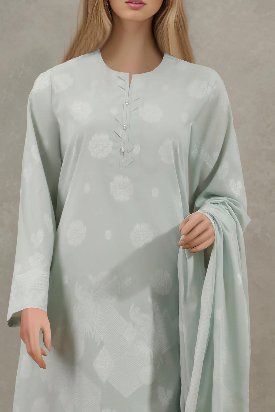 Unstitched Jacquard Cotton 2 Piece (Shirt/Trouser)