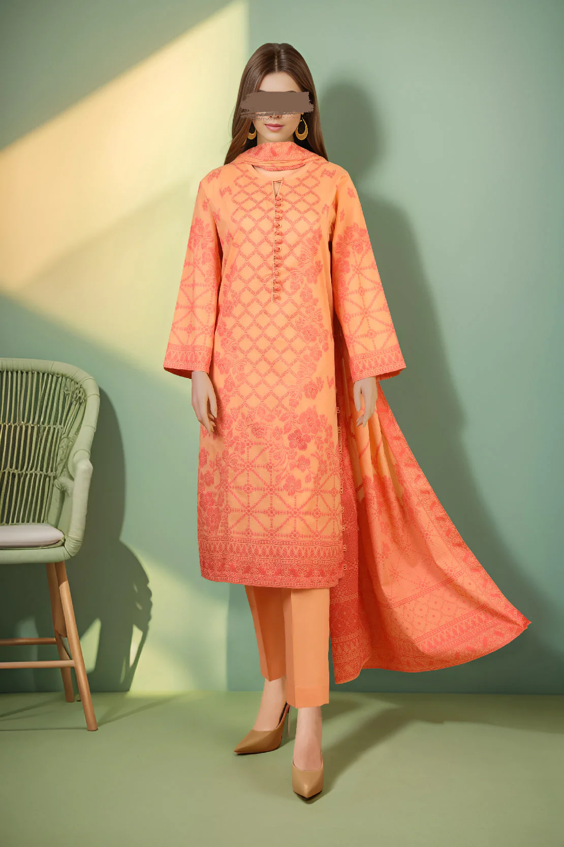 Unstitched Jacquard Cotton 2 Piece (Shirt/Trouser)
