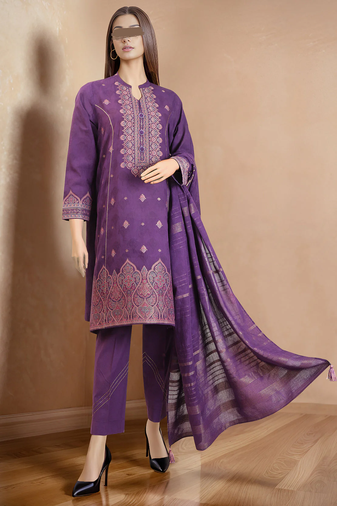 Unstitched Jacquard Cotton 2 Piece (Shirt/Trouser)