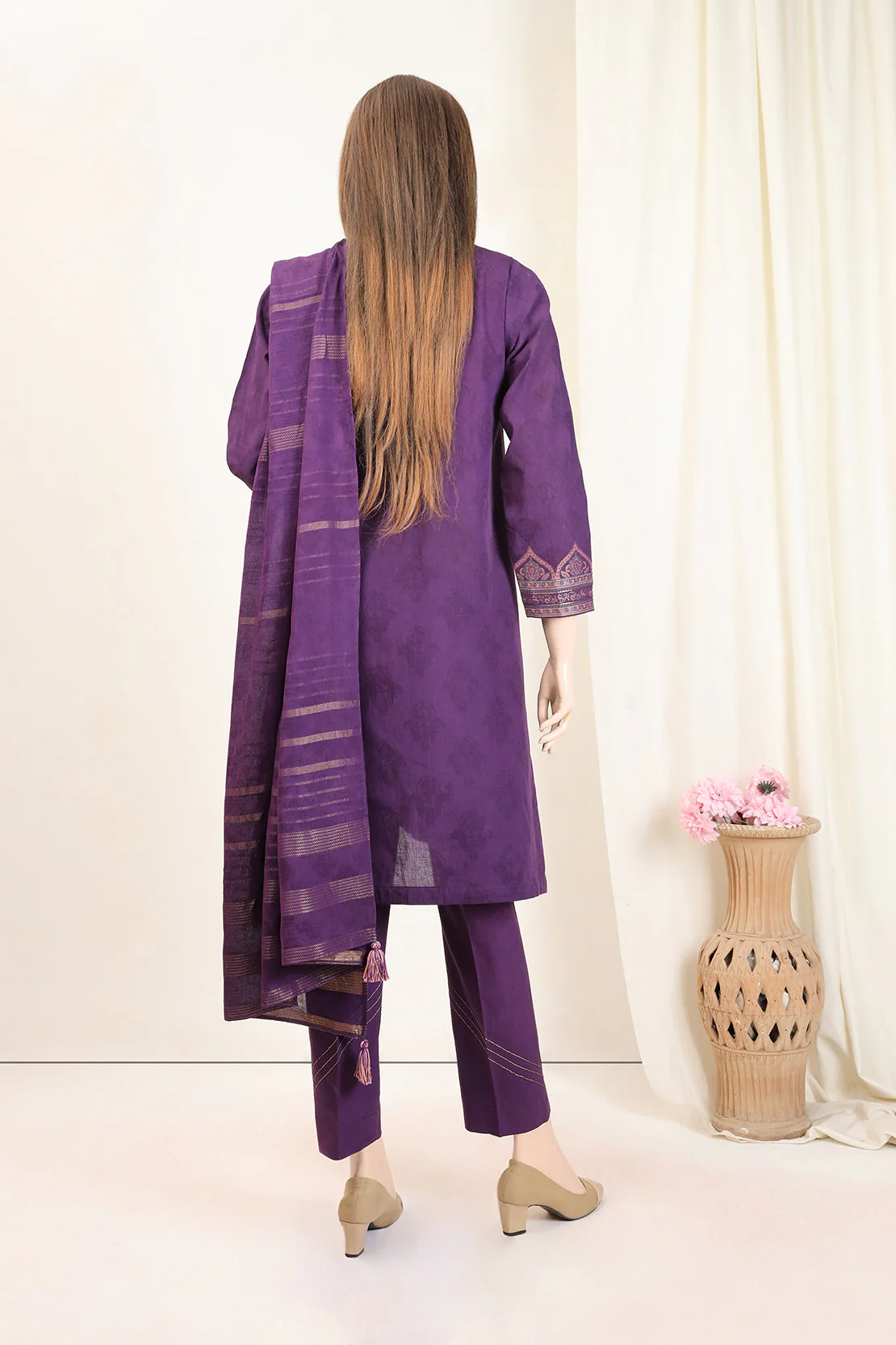 Unstitched Jacquard Cotton 2 Piece (Shirt/Trouser) - Image 2