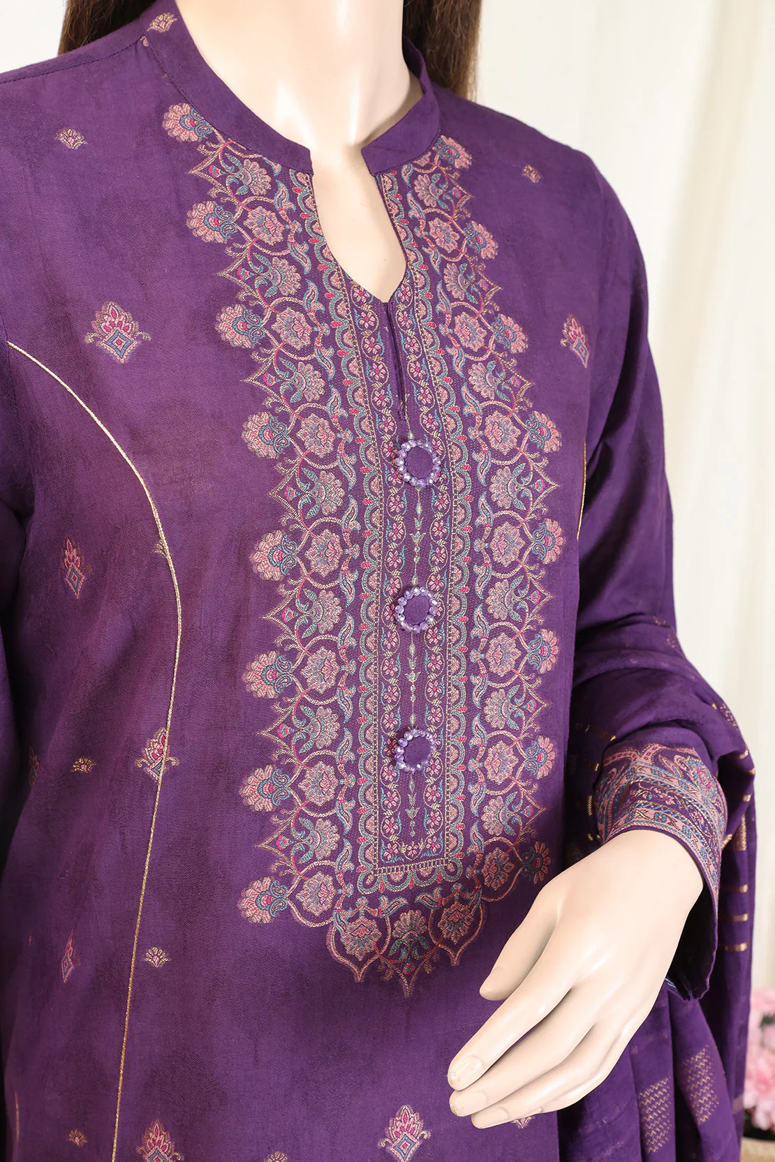 Unstitched Jacquard Cotton 2 Piece (Shirt/Trouser) - Image 3