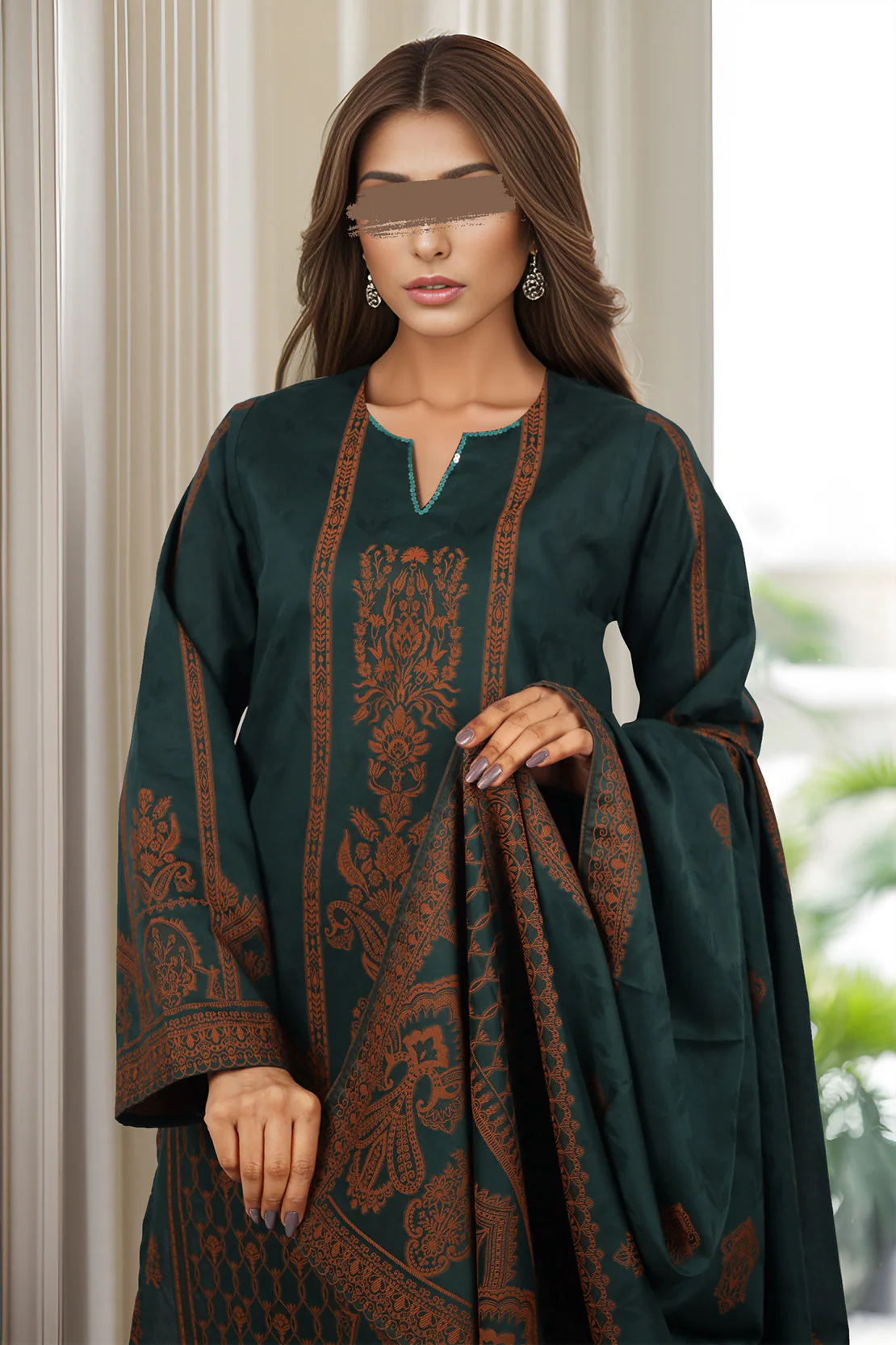 Unstitched Jacquard Cotton 2 Piece (Shirt/Trouser) - Image 3