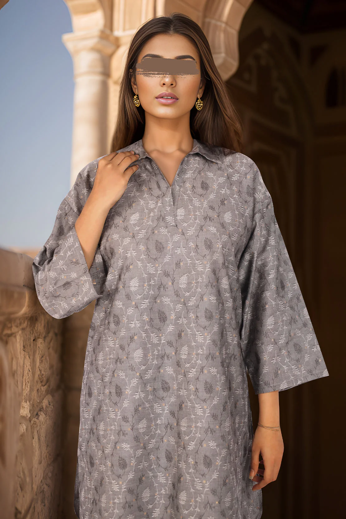 Unstitched Jacquard Cotton 2 Piece (Shirt/Trouser) - Image 2