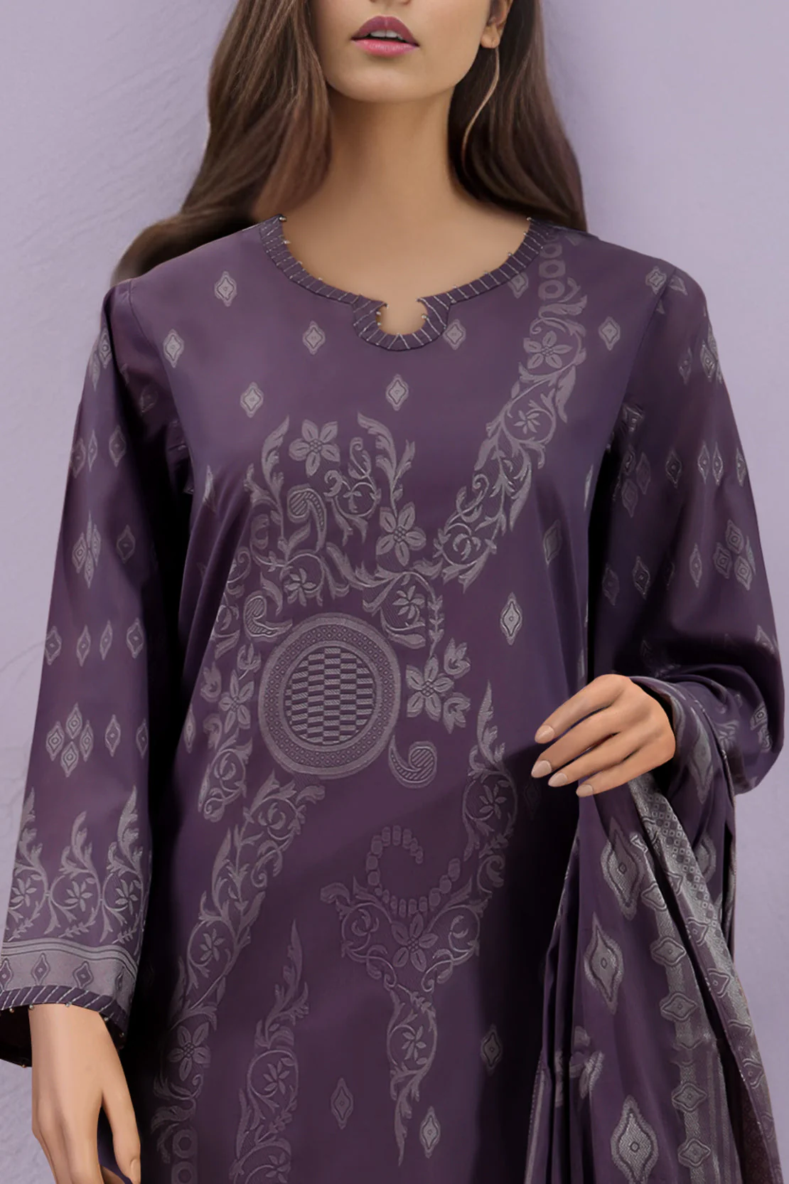 Unstitched Jacquard Cotton 2 Piece (Shirt/Trouser)