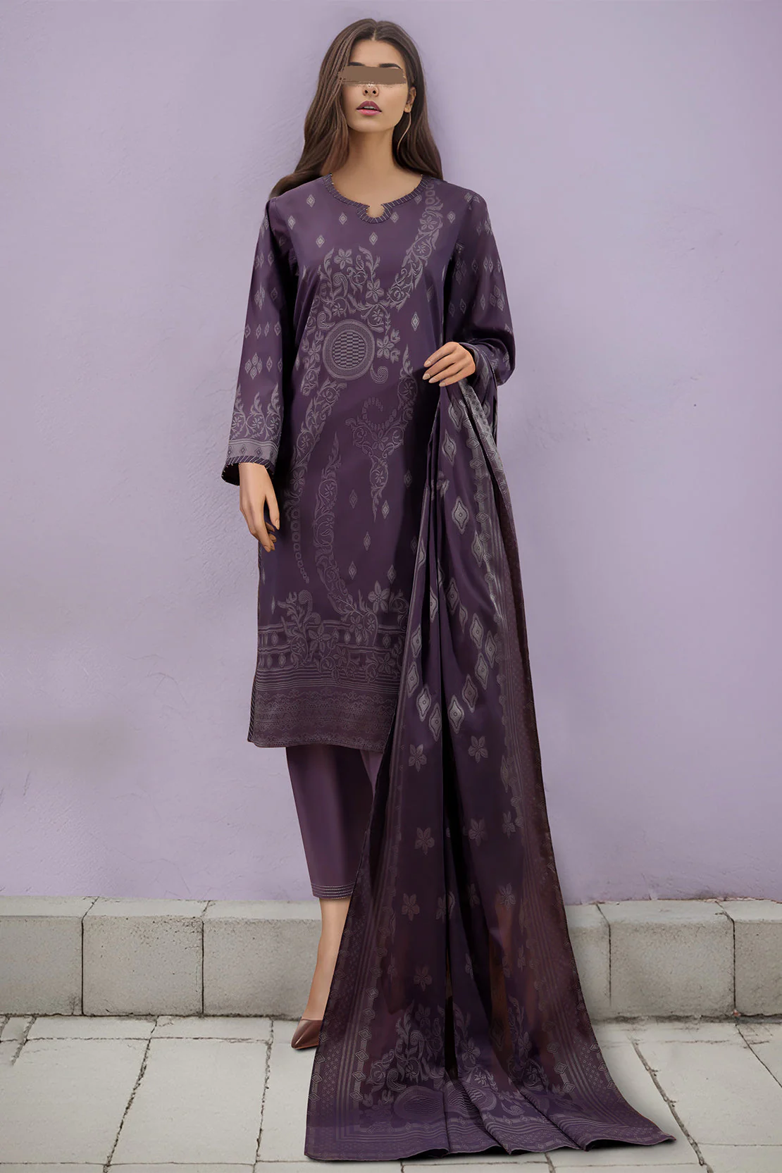 Unstitched Jacquard Cotton 2 Piece (Shirt/Trouser) - Image 2