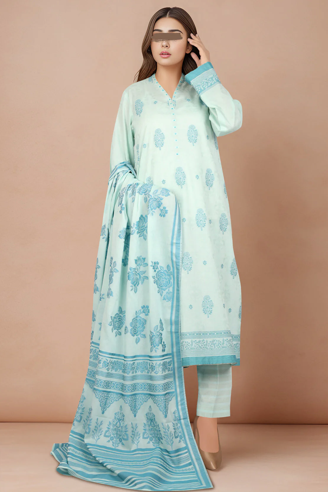 Unstitched Jacquard Cotton 2 Piece (Shirt/Trouser) - Image 4