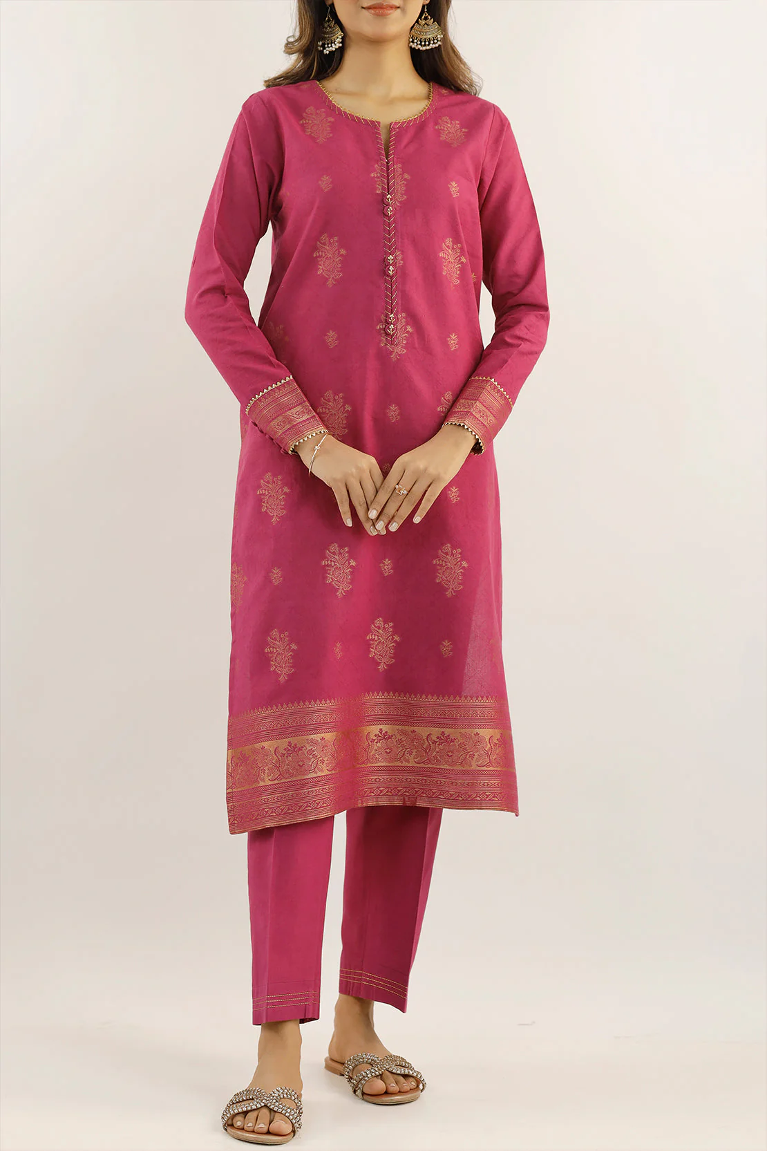 Unstitched Jacquard Cotton 2 Piece (Shirt/Trouser) - Image 9