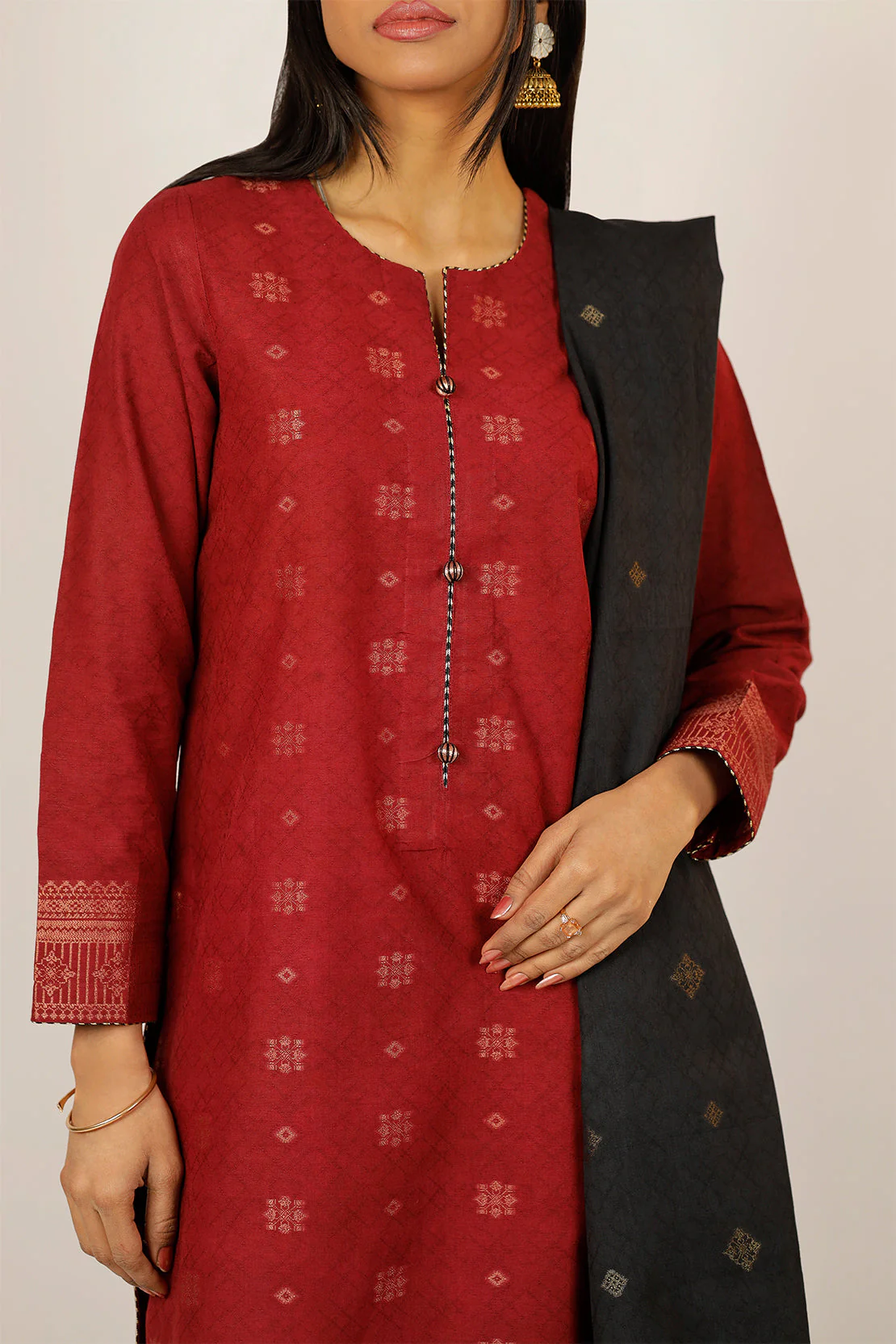 Unstitched Jacquard Cotton 2 Piece (Shirt/Trouser) - Image 5